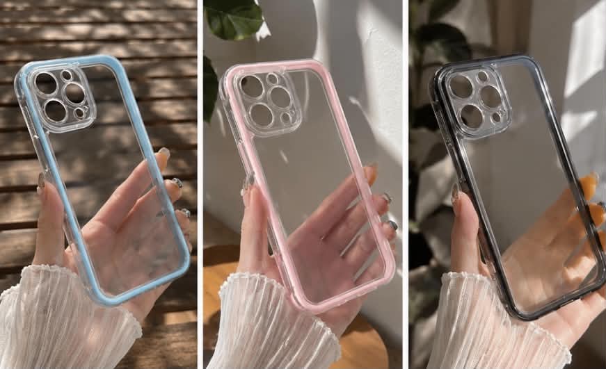 Clear Border Candy Colored Phone Cases