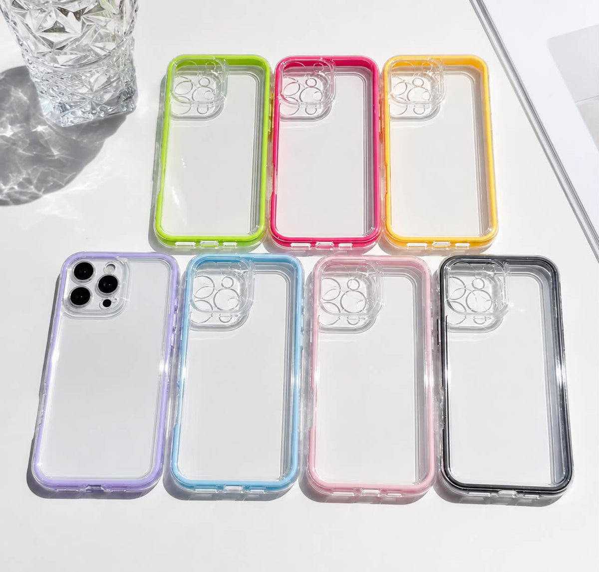 Clear Border Candy Colored Phone Cases