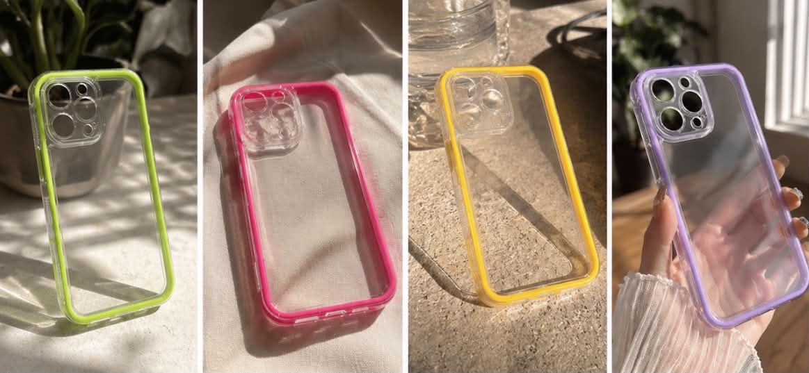 Clear Border Candy Colored Phone Cases